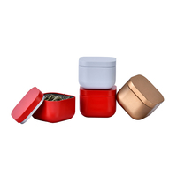 Boîte à thé carrée portable en fer blanc de 80 ml avec couvercle coulissant
