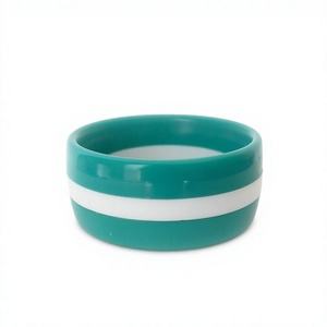 Best Quality Resin <b>Bangle</b> <b>Bracelet</b> Classic & Vintage Stylish With White Stripe Round Handmade Jewelry For Wedding Party Woman - Product Image 1