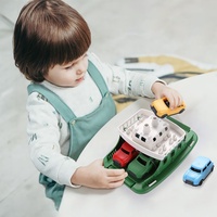 Ensemble de modèle de voiture coulissante en plastique Samtoy Jeu de transport Bateau de transport océanique Bateau ferry jouet pour bébé et enfants Bateau avec mini voitures