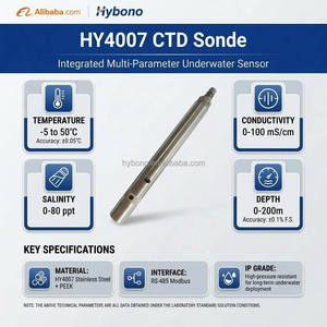หัววัดคุณภาพน้ำแบบดิจิตอลหลายพารามิเตอร์ Hy4007 เซ็นเซอร์วัดค่า Ctd ค่าสูง พร้อมความลึก 0-200 เมตร สำหรับบ่อน้ำลึกและการวิจัยทางทะเล Hy4007 4- - Product Image 5