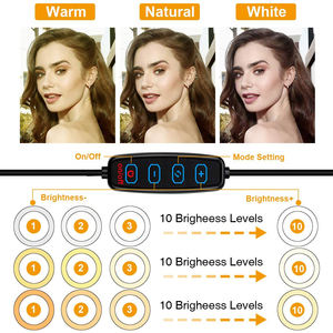 Offre Spéciale 10 pouces <span class=keywords><strong>Prix</strong></span> Léger Pliable Maquillage Selfie Anneau Lumière Led Cercle Portable Trépied Lumière D'anneau 26cm Support de téléphone - Product Image 2