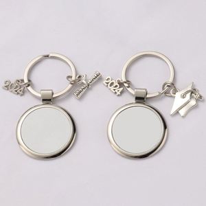 Metal Blank Keychain Customizable Sublimation Blank Keyring Pendant Heat Transfer <b>Key</b> Chain Handmade Gift for Graduates <b>Key</b> <b>Ring</b> - Product Image 3