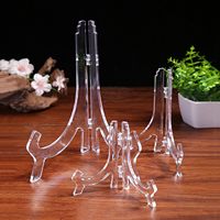 Supports d'affichage en plastique transparent pour assiettes, supports pour cadres photo, livres sur étagères et comptoirs, chevalet en acrylique transparent