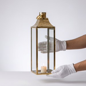 Lanternes à bougies décoratives en métal de style classique plaquées or de haute qualité pour la décoration de la maison pendant le Ramadan - Product Image 2