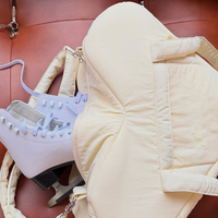 Sac fourre-tout à bandoulière en nylon rembourré en forme de cœur, grande taille, avec logo personnalisé et poche avant zippée