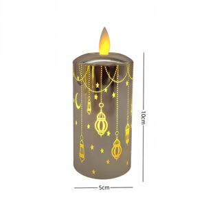 Mubarak Led Gold Lights Eid Decor <b>Candle</b> Light Warm White Battery Operated Ramadan Pillar <b>Candles</b> - Product Image 3