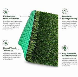 Césped Artificial de Polietileno Verde, Altura del Pelo 30 mm, Ancho 4.0 m, Fácil Instalación, Uso en Exteriores y Parques Infantiles - Product Image 4