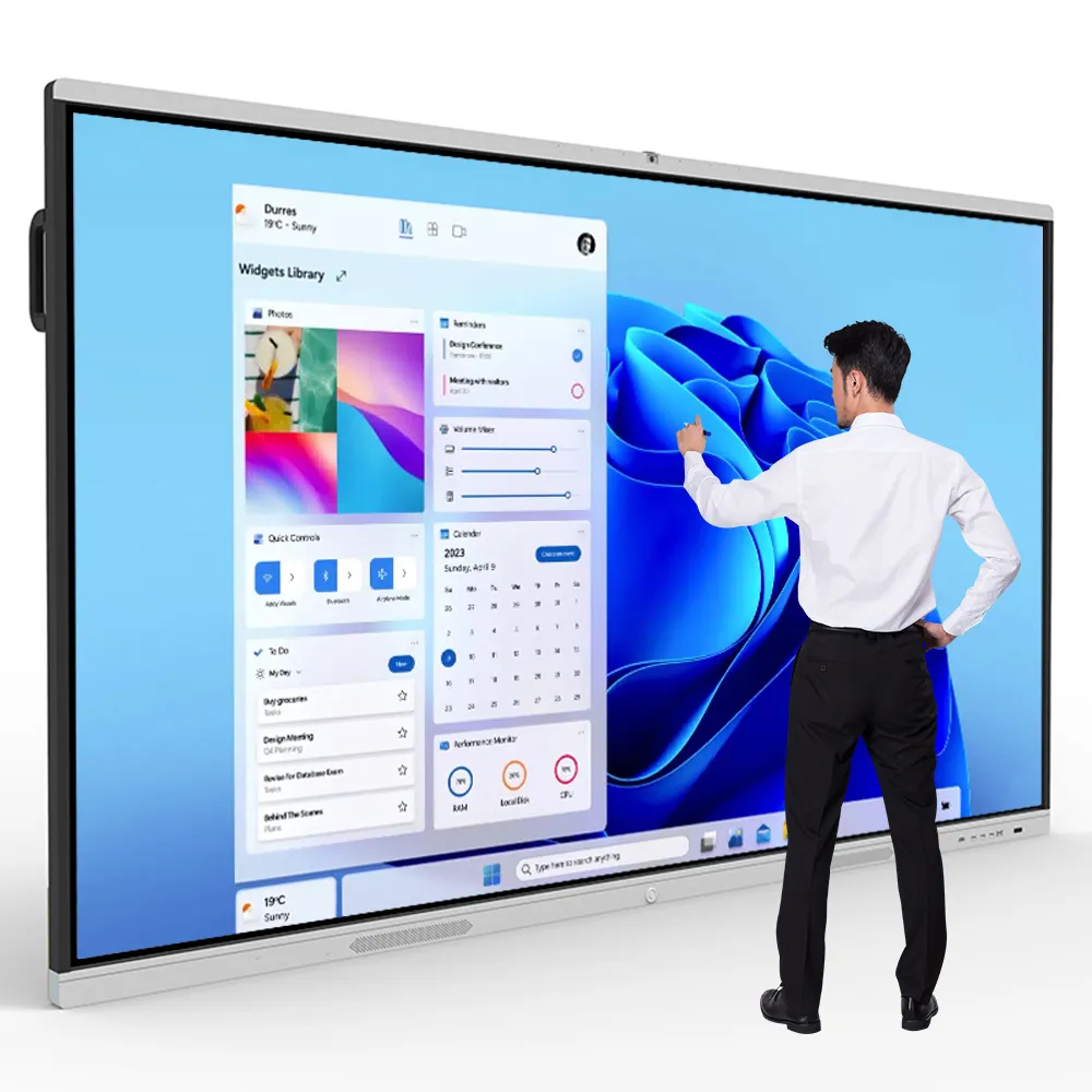 HDFocus ODM 4K Android OPS 65 inç interaktif ekran akıllı tahta 75 inç dokunmatik ekran monitör interaktif beyaz tahta