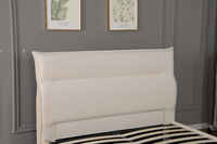 Lit à plateforme moderne rembourré en velours Willsoon Tête de lit à oreilles réglable et relevable pour chambre à coucher Style économique