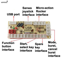 Kit d'arcade USB Encodeur à délai nul avec câble Matériel plastique anglais pour jeux d'arcade à pièces