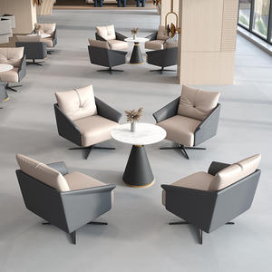 Juego de Mesa de Recepción para Oficina con Silla de Estilo Minimalista Italiano, Mesa de Reuniones de Diseño con Cuatro Sillas Giratorias de Alta Densidad - Product Image 3