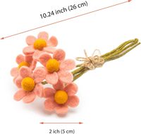 Bunga Felt Buatan Tangan Warna Pastel, Dapat Dicuci, Dapat Digunakan Kembali, dengan Batang Kawat Lentur, Dapat Disesuaikan Warna, untuk Tahun Baru