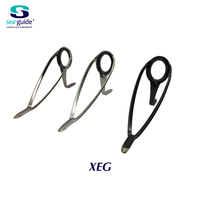 Seaguide Guide de pêche Anneau ovale Cadre en acier inoxydable Double pied Canne à jigging, spinning et casting Pêche en mer et en bateau 1 pièce