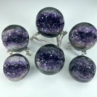Prix de gros spirituel roche naturelle améthyste cristal de quartz druzy géode sphère pierre de guérison grappe cristal pierre précieuse