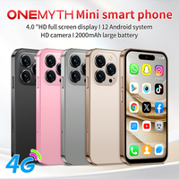هاتف ذكي صغير جديد 4G ONEMYTH M17 Pro مزدوج SIM "" HD شاشة كاملة mAh 3GB + 64GB andro 12 Play Store حجم صغير
