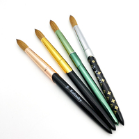 Fourniture d'ongles professionnelle 14 16 18 Kolinsky acrylique brosse à ongles moelleux Sable cheveux Nail Art outils trempage PowderLiner brosses