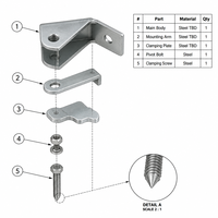 Boulon de réglage pivotant en acier zingué robuste sur mesure pour la fixation de matériel de maintien de pièces de machines OEM Duanmu Tai