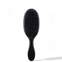 Brosse démêlante personnalisée avec logo pour cheveux bouclés fins, anti-frisottis, à poils de sanglier et nylon, pour femmes
