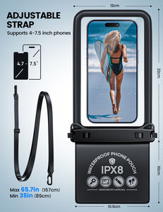 Étui étanche pour téléphone Lamicall PRAB05 IPX8, 2 poches, sac étanche pour téléphone portable, grande capacité, étui sous-marin pour smartphone, argent liquide, clés - Product Image 5