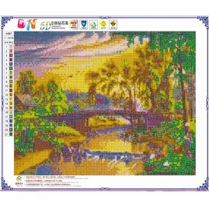 Kit de broderie de perles fait main Paysage Arbre, Kit de peinture diamant DIY 30x40, Décoration intérieure, Design diamant personnalisé - Product Image 3