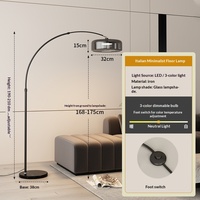 Lampe de sol LED de luxe minimaliste, CRI 90, lumière d'ambiance douce pour les yeux, avec commande par bouton pour salon et chambre à coucher