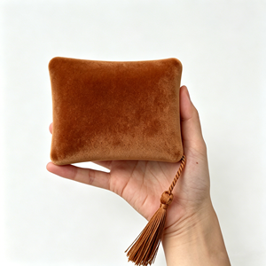 Premium Hotsale Eco-conscious Rectangle Velvet Tassel Handmade Customized Color Jewelry <b>Bag</b> Perfect for Bridal <b>Shower</b> Engagement - Product Image 4