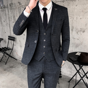Completo <span class=keywords><strong>Uomo</strong></span> 3 Pezzi Slim-fit Trend <span class=keywords><strong>Giovanile</strong></span> <span class=keywords><strong>Abito</strong></span> Formale da Ufficio Elegante Completo Maschile - Product Image 3