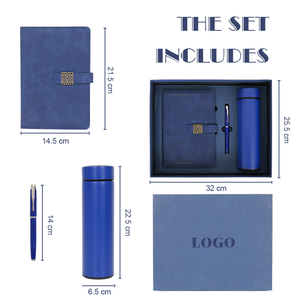 دفتر يوميات فاخر مخصص من الشركة المصنعة لمكتب الأعمال PU صندوق هدايا زجاجة مياه دفتر مع شعار - Product Image 4