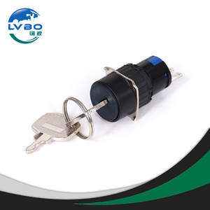 LVBO 22mm Schlüsselbetätigter Wahlschalter mit Verriegelung und Momentfunktion, Stromschlüsselschalter mit 2 Schlüsseln für Industriesteuerungspanel - Product Image 3