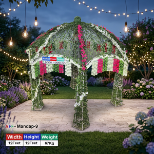 Mandap de celosía artificial verde y espléndida - Product Image 2