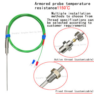 مقياس حرارة مزدوج حراري من النوع K مدرع Inc600 للكشف عن درجة حرارة الفرن الأساسي عالي الحرارة، مستشعر حرارة 191 قابل للانحناء - Product Image 6