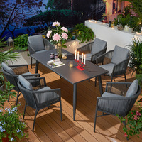 Chaises de salle à manger d'extérieur modernes empilables, légères, durables, imperméables en aluminium pour patio, jardin, hôtel et salon
