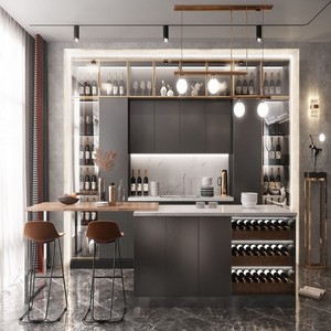 Diseño <span class=keywords><strong>de</strong></span> <span class=keywords><strong>Isla</strong></span> <span class=keywords><strong>de</strong></span> Cocina Semiabierta ME LDK, Muebles Curvos Multifuncionales, Roble Macizo, Estilo Moderno, Tablero Resistente al Agua, Sistema J-Pull - Product Image 6