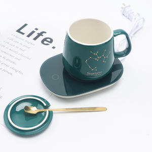 Twelve Constellation Ceramic <b>Mug</b> <b>Set</b> With Lid And Spoon 55 Degree Warming Cup Gift For Personal Present - Product Image 2