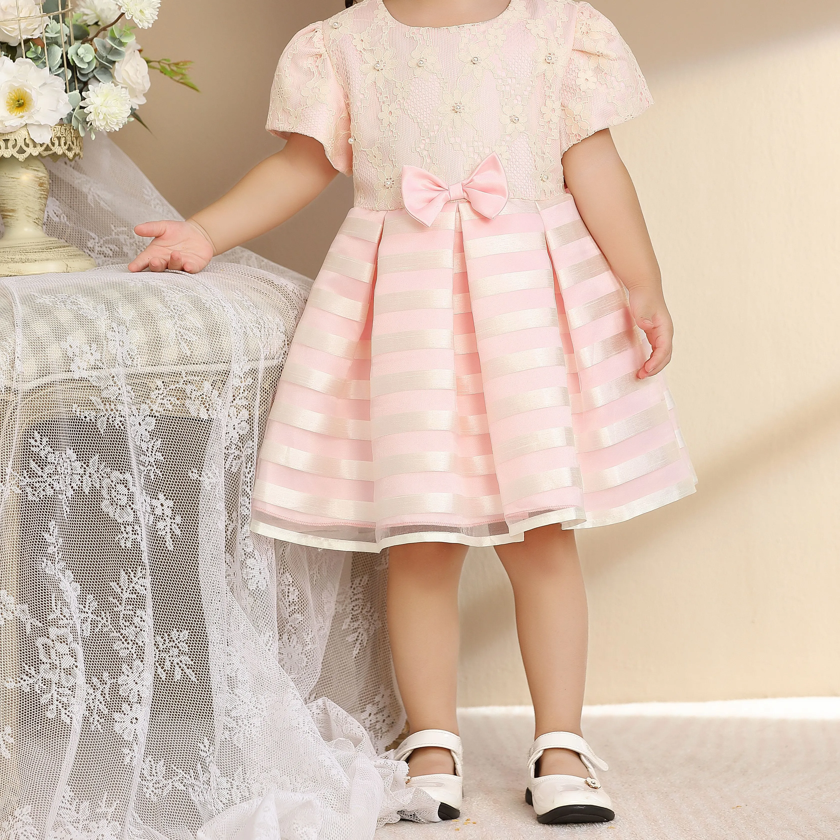 Hersteller Benutzer definierte Kleidung Kinder Rosa mehr schichtig Kurzarm Luxus Kinder Mädchen Geburtstag TUTU Kleid Baby Mädchen Hochzeits kleid