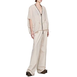 White <strong>Sheer</strong> <strong>Jacket</strong> for Women Short Sleeve V-neck Loose High Quality Fashion Design Casual Style Autumn Wear Wholesale - Product Image 4