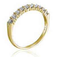 Bague d'anniversaire de mariage pour femme Bague de fiançailles ronde en or 18 carats avec diamants cultivés en laboratoire