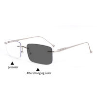 Lunettes photochromiques sans monture pour hommes et femmes, protection UV avec blocage de la lumière bleue, lunettes d'ordinateur