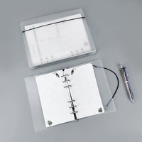Carpeta de Anillas para Hojas Sueltas, Cubierta Transparente de Polipropileno para Cuaderno Espiral, Carpeta de Anillas A4/A5/A6/A7/B5 con Banda Elástica