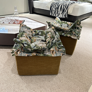 เก้าอี้โซฟาสไตล์มินิมอลจากอิตาลีที่วางเท้าทำจากผ้าหรูหราสำหรับบ้านห้องนั่งเล่นประตูทางเข้าท่าเรือปีใหม่เฟอร์นิเจอร์ - Product Image 3