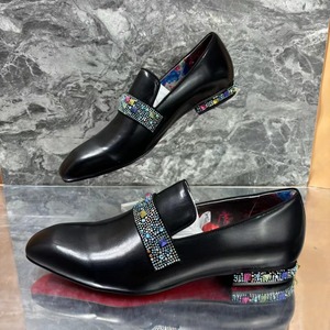 2026 <b>Men</b> Black Crystal Rhinestone Loafers Designer Style Multicolor Slip-On Formal Party Wedding <b>Dress</b> Shoes - Product Image 2