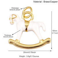 Breloques mignonnes en forme de cheval à bascule, poupée Matryoshka, avion, montgolfière, grande roue, pour la création de bijoux (bracelets, colliers), J03