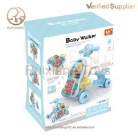 Table d'activités multifonction 3-en-1 en plastique pour bébé : trotteur musical, puzzle d'apprentissage précoce et jouets à tirer