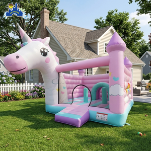 LILYTOYS Château gonflable licorne rose pour fête d'<span class=keywords><strong>anniversaire</strong></span>, château gonflable pour enfants - Product Image 1