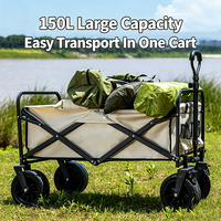 Chariot de camping pliable WZ TC-11 tout-terrain, chariot en métal léger et portable, roues pivotantes, chariot de courses pour le camping en plein air