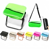 Tabouret pliant en acier inoxydable avec sangle d'épaule ultra portable, siège multi-usage pour le camping, la plage, la pêche, les pique-niques et les activités de plein air