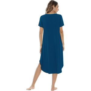 Camisón Personalizado para Mujer con Cuello en V y Manga Corta, Camiseta de Dormir Suave de Viscosa de Bambú, Ropa de Dormir Informal para Mujer - Product Image 3