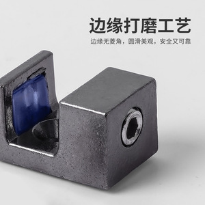 Abrazadera de vidrio de acero para estanterías, conector de soporte duradero de aleación de zinc con niquelado, accesorio de ferretería - Product Image 4