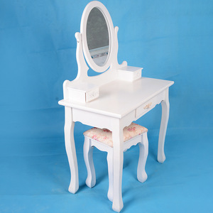European Style Wooden <b>Dressing</b> <b>Table</b> White Flip Top Mirror <b>Storage</b> Bedroom Makeup Vanity - Product Image 4