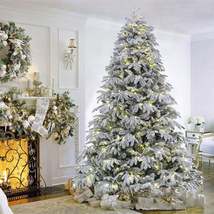 <span class=keywords><strong>Prix</strong></span> de gros : Arbre de Noël artificiel floqué vert de <span class=keywords><strong>2</strong></span>,7 m avec 10 fonctions lumineuses, en PE et PVC mélangés, pour décoration de Noël - Product Image 1